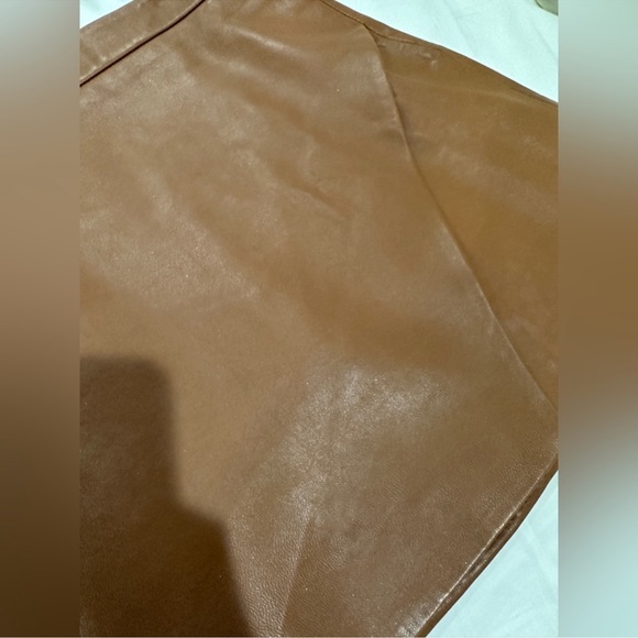 Michelle Mason Brown Leather Skirt (LIKE NEW) - Picture 8 of 10
